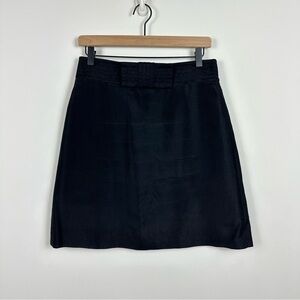 Kate Spade Silk Blend Black Bow Detail Mini Skirt, 6
